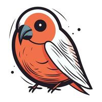 vector illustratie van een schattig rood vogel geïsoleerd Aan een wit achtergrond.