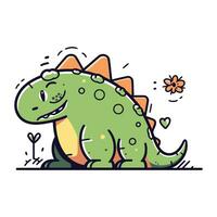 schattig dinosaurus vector illustratie. schattig tekenfilm dinosaurus vector illustratie