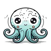 Octopus tekenfilm karakter vector illustratie. schattig Octopus mascotte.