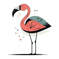 flamingo. hand- getrokken vector illustratie van een flamingo.