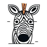 zebra hoofd. zebra hoofd. dier hoofd. vector illustratie