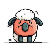 schattig schapen tekenfilm mascotte karakter. vector illustratie.