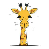 schattig tekenfilm giraffe. vector illustratie van een giraffe.