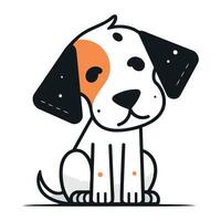 schattig tekenfilm hond geïsoleerd Aan een wit achtergrond. vector illustratie.