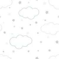 sterren en wolken pastel zachte patroon vectorillustratie vector