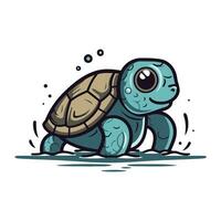 schattig tekenfilm schildpad. vector illustratie geïsoleerd Aan een wit achtergrond.