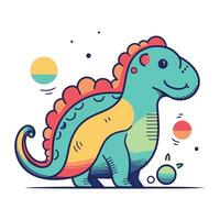 schattig tekenfilm dinosaurus. kleurrijk vector illustratie. geïsoleerd Aan wit achtergrond.