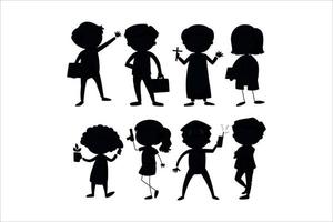 kinderen silhouetten vector eps 10