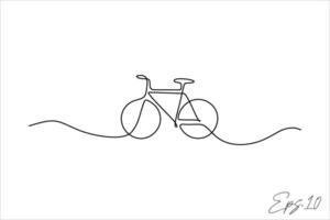 fiets doorlopend lijn kunst tekening vector