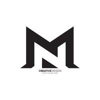 brief mn of nm negatief ruimte uniek modern monogram abstract logo ontwerp vector