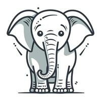 schattig tekenfilm olifant. vector illustratie geïsoleerd Aan een wit achtergrond.