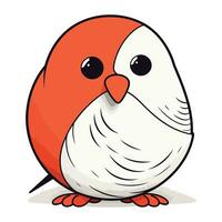 vector illustratie van een schattig weinig rood vogel Aan een wit achtergrond.