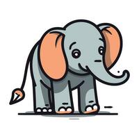 schattig tekenfilm olifant. vector illustratie geïsoleerd Aan een wit achtergrond.