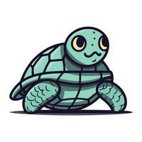 schattig tekenfilm schildpad. vector illustratie geïsoleerd Aan een wit achtergrond.