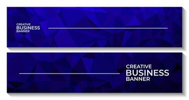 reeks van banners met abstract modern driehoeken blauw achtergrond vector