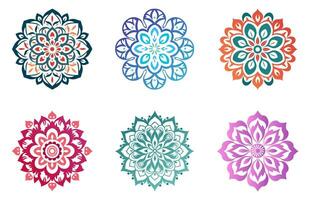 vrij kleurrijk vector mandala ontwerp bloemen mandala kunst, wijnoogst cirkel mandala kunst vector illustratie bundel, gemakkelijk en minimaal mooi mandala vector tekening, sier- luxe mandala patroon