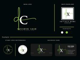 eerste handtekening dc logo brief vector met branding