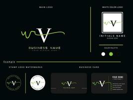 modern wv handtekening logo branding, luxe wv logo icoon vector cirkel