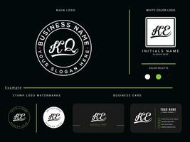 monogram kq cirkel logo kunst, luxe kq brief logo voor uw winkel vector