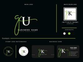 creatief gu handtekening kleding logo, eerste gu luxe logo icoon vector voor winkel