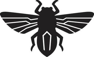 majestueus aard lied zwart vector cicade ontwerp gebeeldhouwd melodie zwart cicade logos musical charme