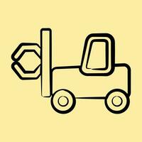 icoon papper rollen klem heftruck. zwaar uitrusting elementen. pictogrammen in hand- getrokken stijl. mooi zo voor afdrukken, affiches, logo, infografieken, enz. vector