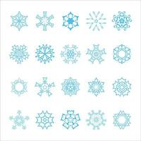 winter sneeuwvlokken reeks blauw geïsoleerd pictogrammen Aan wit achtergrond vector