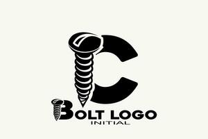 initialen brief c met bout creatief meetkundig modern logo ontwerp. vector