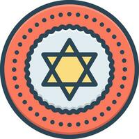 kleur icoon voor joden vector