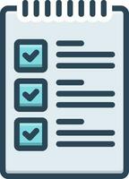 kleur icoon voor checklist vector