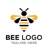 honing bij logo ontwerp sjabloon met vector illustratie. vliegend honing bij icoon symbool in lijn, vlak, en kleur stijl. vector illustratie