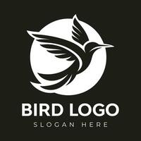 vector vliegend kolibrie logo ontwerp met negatief ruimte