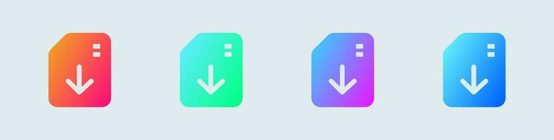 importeren solide icoon in helling kleuren. downloaden tekens vector illustratie.