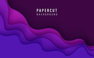 abstract Purper kleur dynamisch golvend overlappen lagen papercut achtergrond. eps10 vector