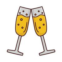 Champagne bril icoon over- wit achtergrond. kleurrijk ontwerp. vector illustratie