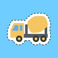 snijdend lijn sticker beton menger vrachtwagen. zwaar uitrusting elementen. mooi zo voor afdrukken, affiches, logo, infografieken, enz. vector