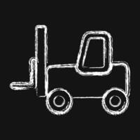 icoon heftruck. zwaar uitrusting elementen. pictogrammen in krijt stijl. mooi zo voor afdrukken, affiches, logo, infografieken, enz. vector