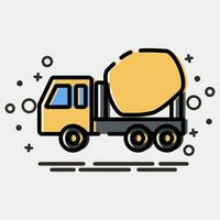 icoon beton menger vrachtwagen. zwaar uitrusting elementen. pictogrammen in mbe stijl. mooi zo voor afdrukken, affiches, logo, infografieken, enz. vector