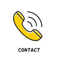 contact icoon illustratie. geel kleur illustratie ontwerp. vector