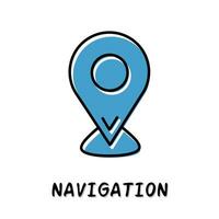 navigatie icoon illustratie. blauw kleur illustratie ontwerp. vector