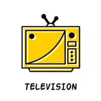 televisie icoon illustratie. geel kleur illustratie ontwerp. vector