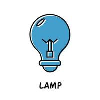 lamp icoon illustratie. blauw kleur illustratie ontwerp. vector