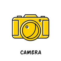 camera icoon illustratie. geel kleur illustratie ontwerp. vector