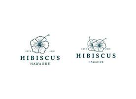 hibiscus bloem fabriek logo. vector