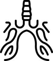 lijnpictogram voor bronchus vector