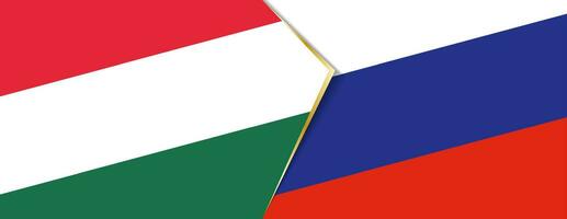 Hongarije en Rusland vlaggen, twee vector vlaggen.