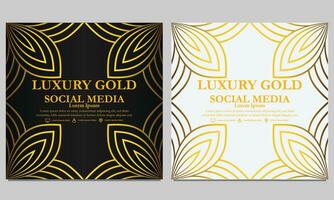 luxe elegant gouden bloemen sociaal media sjabloon. vector