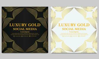 luxe elegant gouden bloemen sociaal media sjabloon. vector