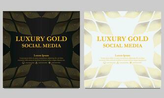 luxe elegant gouden bloemen sociaal media sjabloon. vector