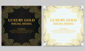 luxe elegant gouden bloemen sociaal media sjabloon. vector